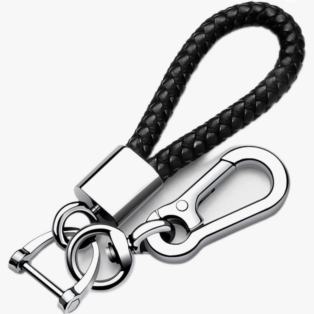 Leather weave keychain for car key chain